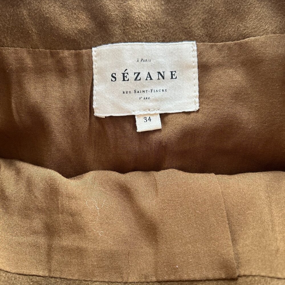 NWOT Sezane Leandra Skirt -- Taupe Suede, Size 34 (US 2) - Picture 6 of 10